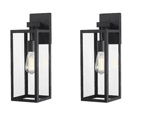 Martin 1-Light 17.25 in. H Matte Black Finish Hardwired Outdoor Wall Lantern Sconce (2-Pack) , Untested/Uninspected