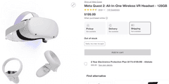 Meta Quest 2: All-In-One Wireless VR Headset - 128GB , Like New