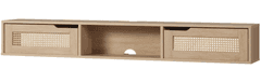 Walker Edison Modern Rattan Flip-Down-Door Wall-Mounted Floating Stand , Like New/Open Box