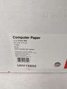 Universal Green Bar Computer Paper, 20lb, 14-7/8 x 11, Perforated Margins, 2400 Sheets , Like New/Open Box