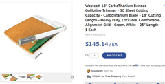 Westcott 18" CarboTitanium Bonded Guillotine Trimmer , Like New/Open Box
