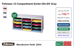Fellowes 12 Compartment Sorter , Like New/Open Box
