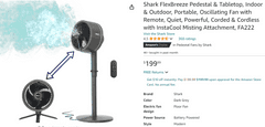 Shark FlexBreeze Indoor/Outdoor Fan , Open Box