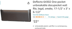 Deflecto One-Pocket Unbreakable Docupocket Wall File Set , Visually Good Condition