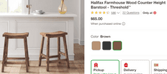 Threshold Halifax Farmhouse Wood Counter Height Barstool , Visually Good Condition