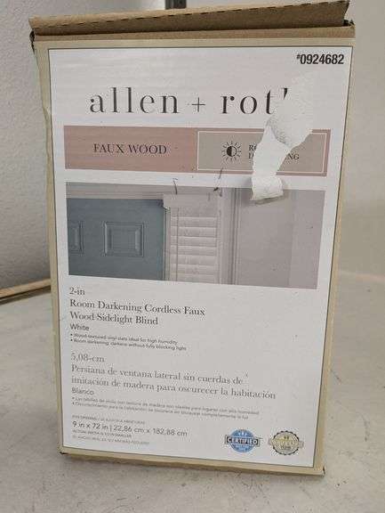 Allen + Roth Room Darkening Cordless Faux Wood Sidelight Blind , Open ...