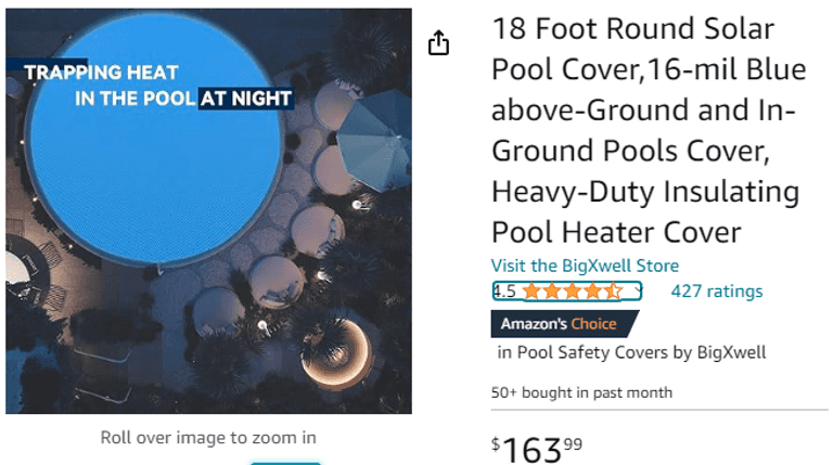 BigXwell 18 Foot Round Solar Pool Cover , Like New