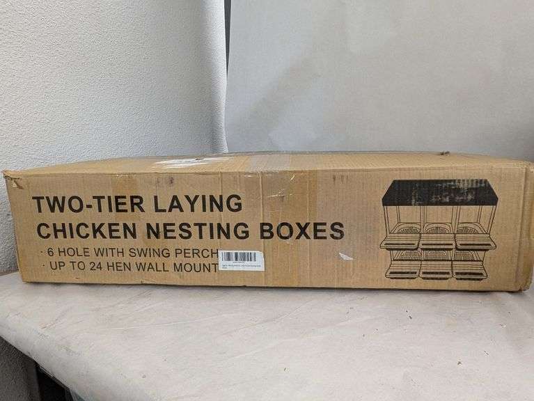 Eggluuz 2-Tier Nesting Box for Chicken Coop , Open Box