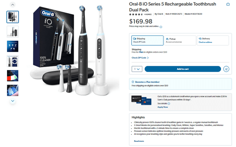 Oral-B iO Series 5 Rechargeable Toothbrush Dual Pack, Bodies Only, Open ...