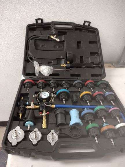 JIFEHO 28Pcs Auto Cooling System Pressure Tester & Coolant Refill Tool Kit , Open Box