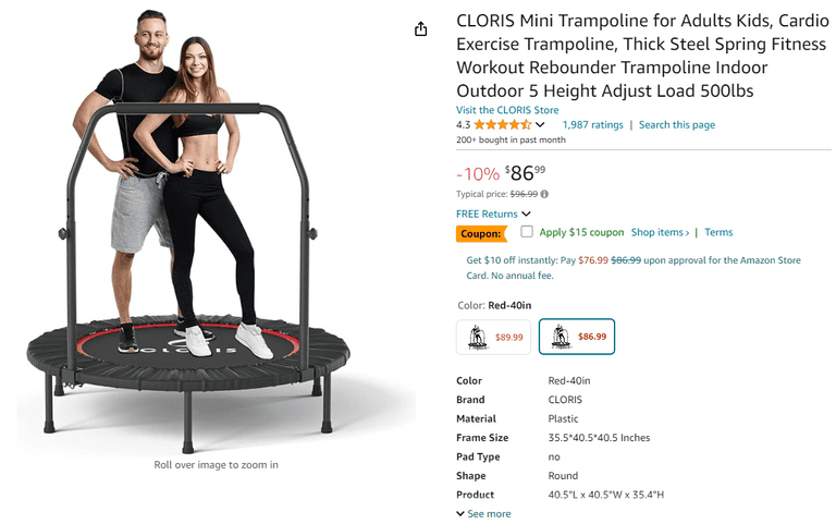 Cloris Mini Trampoline , Open Box