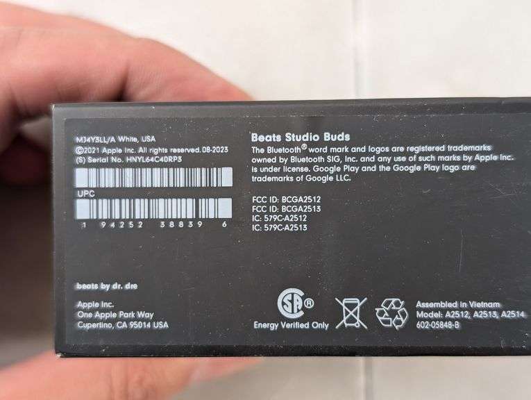 Beats Studio Buds Totally Wireless Noise Cancelling Earbuds, Like New