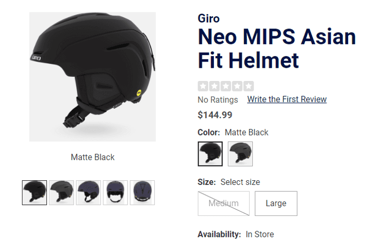 Giro Neo MIPS Asian Fit Helmet, Large , Like New