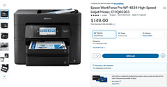 Epson Workforce Pro WF-4834 All in One Inkjet Printer , Like New