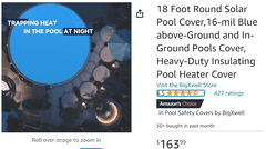 BigXwell 18 Foot Round Solar Pool Cover , Like New