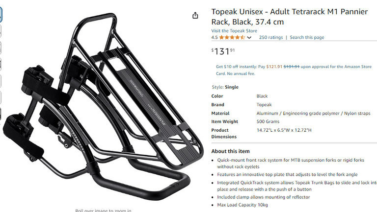 Topeak Adult Tetrarack M1 Pannier Rack, Like New - Rio Grande Trade