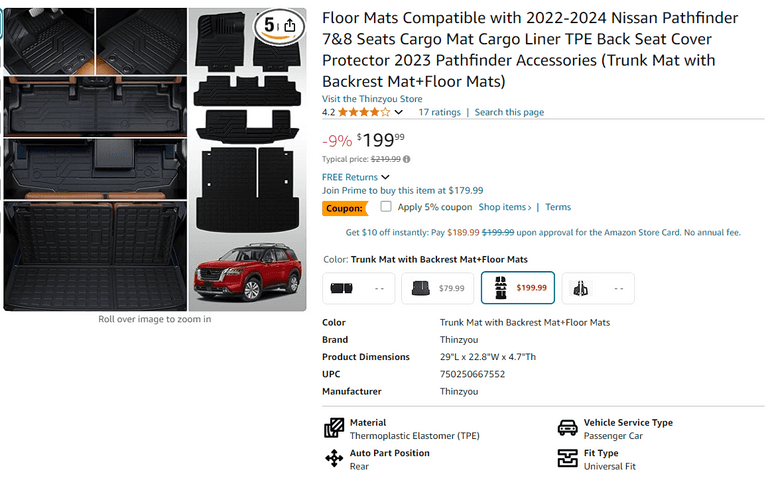 Fit 2022 2023 2024 Nissan Pathfinder 7&8 Seats Floor Mats Cargo Mat Cargo Liner Pathfinder Accessories C89a2e9e B1d7 4e9f 826b E60dd441a8be.5c078a88d47589ae7a26447af2f99c46 - View #6