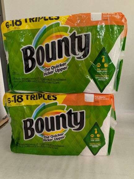 Bounty Triple Roll Paper Towels, 2 Packs of 6 Rolls, Like New