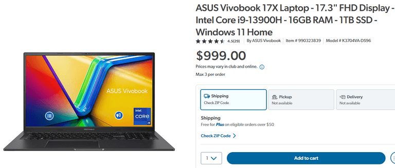 ASUS Vivobook 17X Laptop 17" FHD Display, Intel Core i9-13900H, 16GB ...