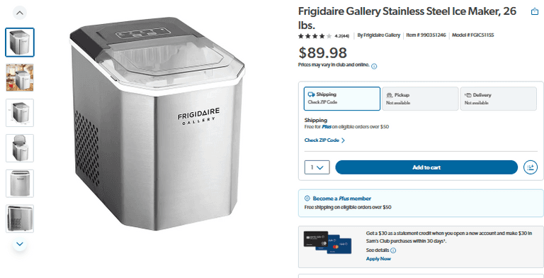 Frigidaire Gallery Stainless Steel Ice Maker, 26 lbs. | Like New | (See Condition Notes)