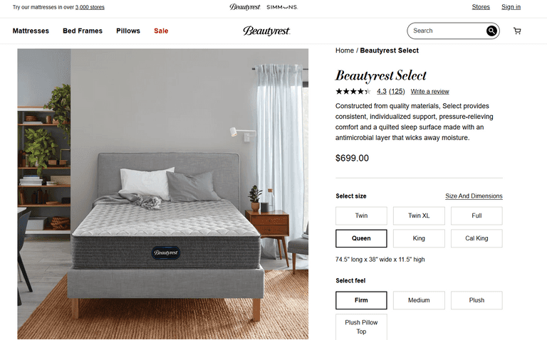 Beauty Rest Silver Extra Firm 12" Innerspring Mattress, Queen | Open Box