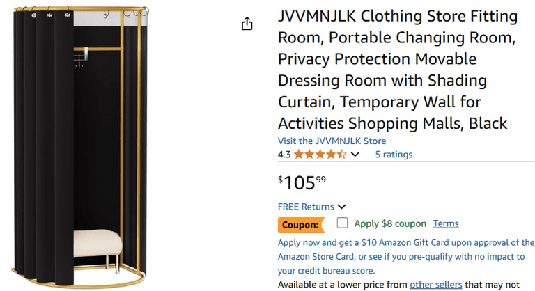 JVVMNJLK Clothing Store Fitting Room | Like New