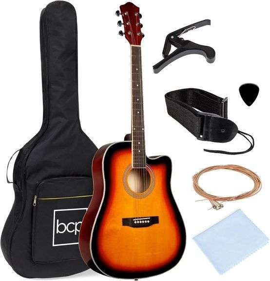 Best Choice Products Acoustic Guitar Starter Set, Sunburst | Like New