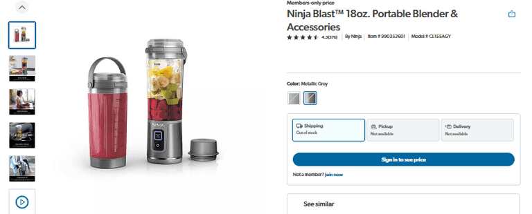 Ninja Blast™ 18oz. Portable Blender & Accessories | Like New