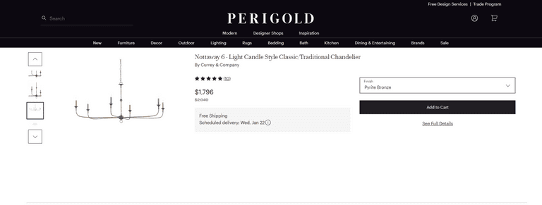 Currey & Company 59" Nottaway 6-Light Candle Style Classic/Traditional Chandelier | Open Box