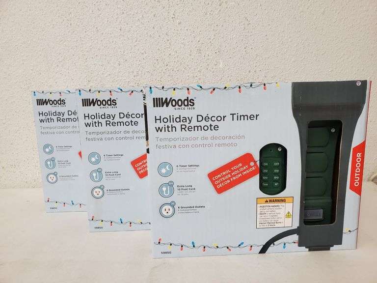 Woods Holiday Decor Timer W/ Remote Bundle of 3 | Like New