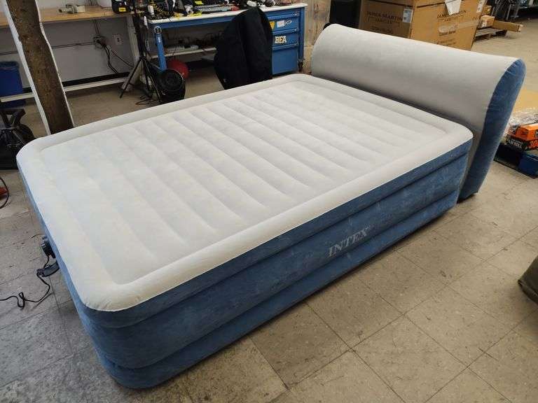 Intex Queen Dura-Beam Headboard Airbed w/Internal Pump | Open Box