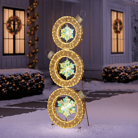 Member’s Mark 6' Pre-Lit Stacked Ornament Décor, | Like New