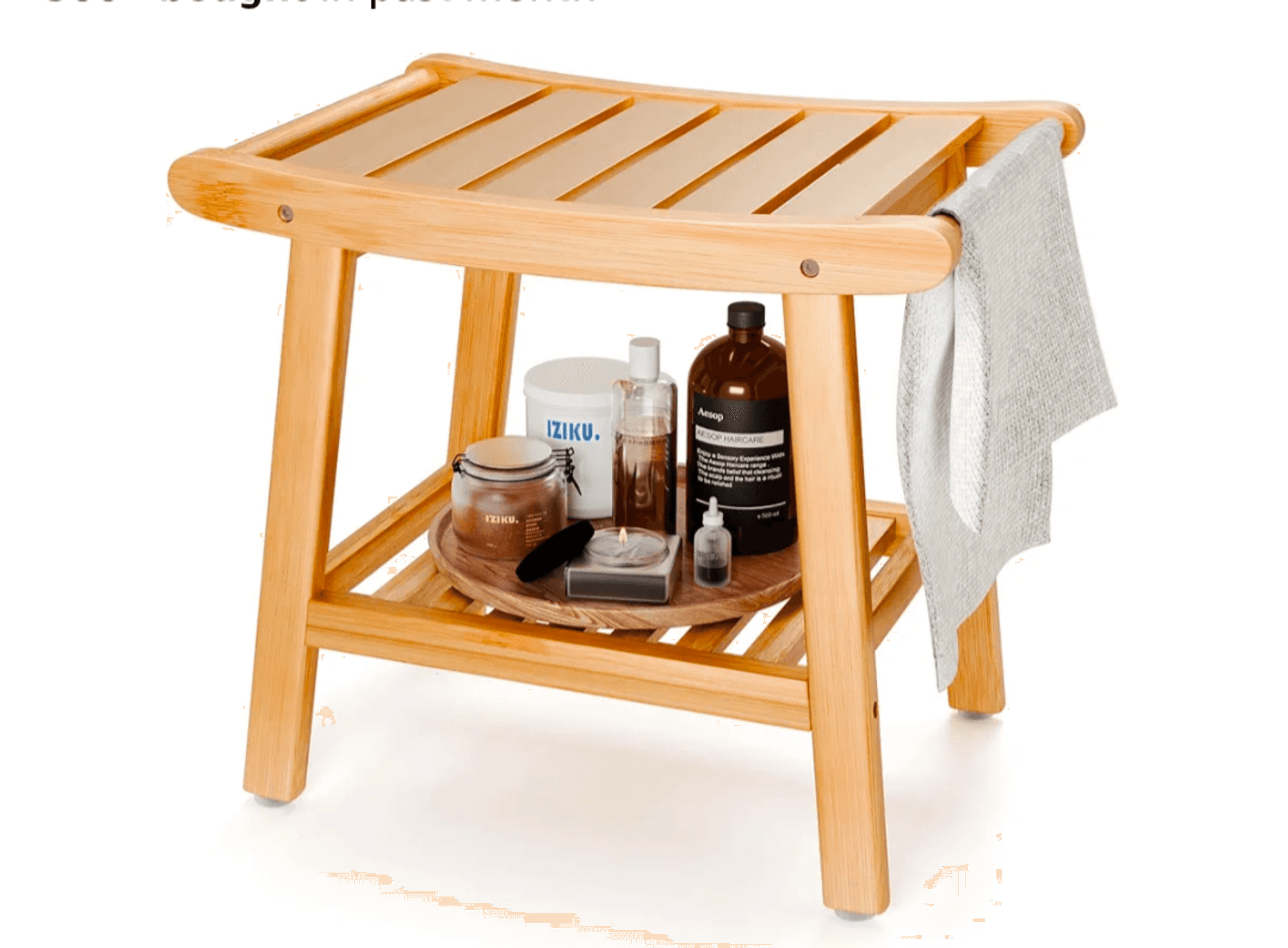 LEJANEOYE Bamboo Shower Bench For Inside Shower, 16.4