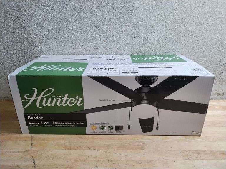 HUNTER Bardot Ceiling Fan W/Light, 52" | Open Box