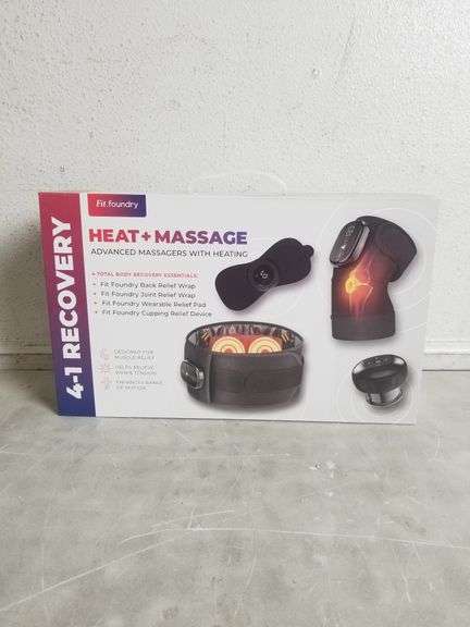 FIT.FOUNDRY 4-1 Recovery Heat + Massage Advanced Massaging Pad & Wraps | Open Box