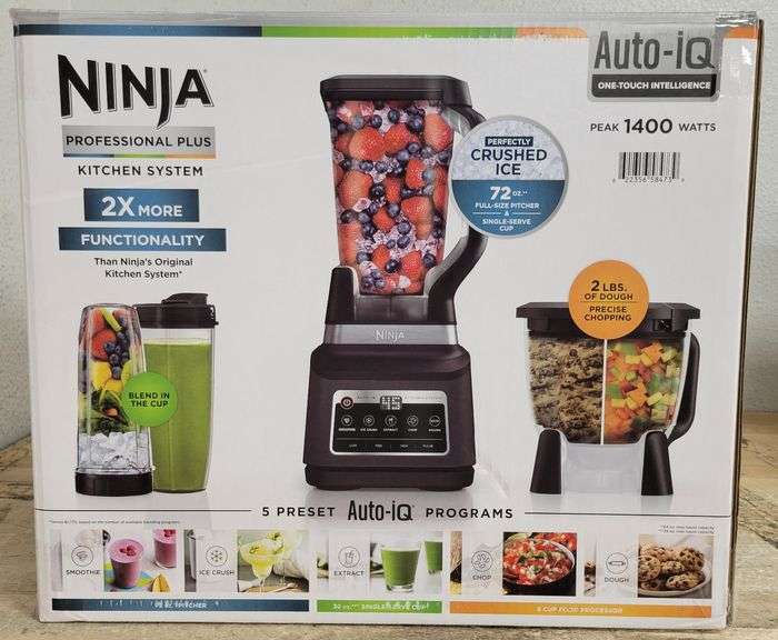 NINJA Kitchen System, 72 oz Pitcher, 32 oz Cup, 8 Cup Food Processor | Open Box