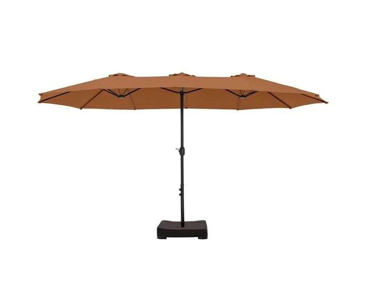 HERA'S PALACE 15FT Umbrella Patio Outdoor With Base, Tawny | Open Box