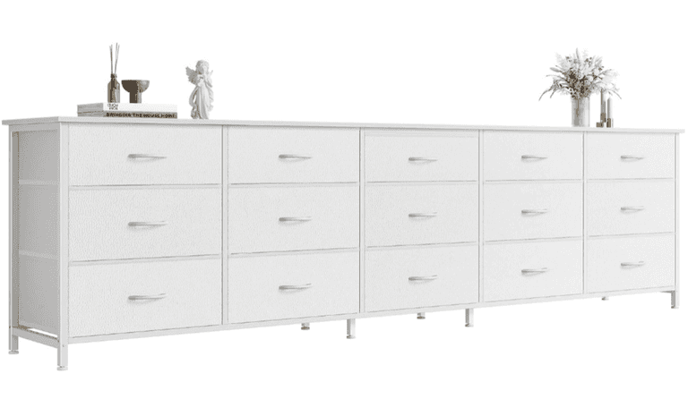 HUUGER Long 15-Drawer Dresser, 78.7 x 12.9 x 26.7" | Open Box