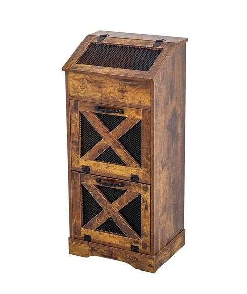 TDLEAYYD Wooden Vegetable Storage Bin With Lid, 25 Gallons, 40.6"L x 30.5"W x 90.2"H | Open Box | (See Condition Notes)