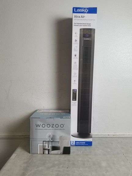 LASKO 48" Tower Fan & WOOZOO 360 Oscillating Fan Bundle | Open Box | (See Condition Notes)