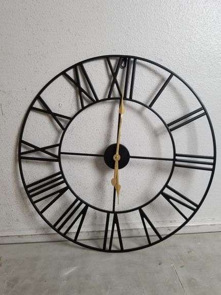 PYTHA SIGHT 24" Large Oversized Farmhouse Modern Decorative Wall Clock Big Roman Numerals | Open Box