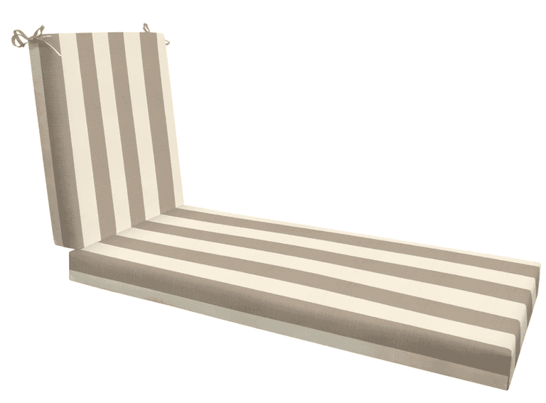 HONEYCOMB Chaise Lounge Cushions Cabana Stripe Tan, 22.5" x 70" | Open Box