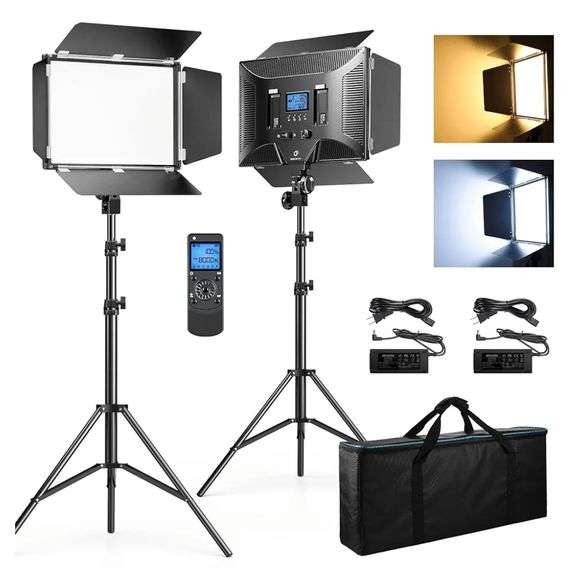 DAZZNE D50 Photography Lighting with Barn Door 2pk 15.4" | Open Box