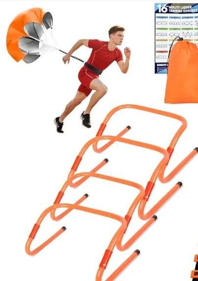 Running Resistance Rope WHBDGP Training Equipment, 4 Hurdles, Jump Rope & Running Resistance ...