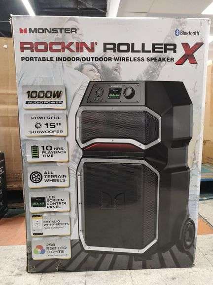 MONSTER Rockin' Roller X Portable Indoor / Outdoor Wireless Speaker | Open Box | (See Condition Notes)