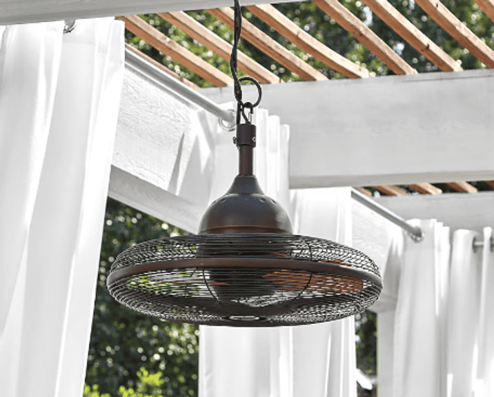 Harbor Breeze Valdosta 20" Outdoor Cage Plug-in Ceiling Fan 3, Bronze w/Cinnamon Blades | Open Box | (See Condition Notes)