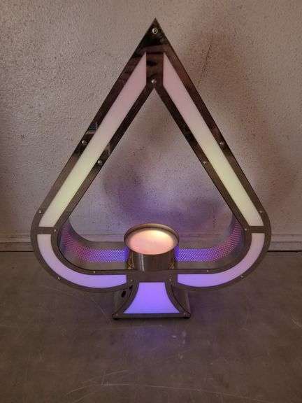 ZIVISAMT Ace Of Spades LED Bottle Display Holder, 3.1" x 17.3" x 20.5" | Open Box | (See Condition Notes)