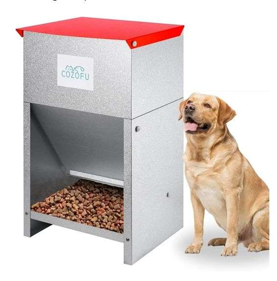 COZOFU Galvanized Metal Pet Food Station 50LB | Open Box