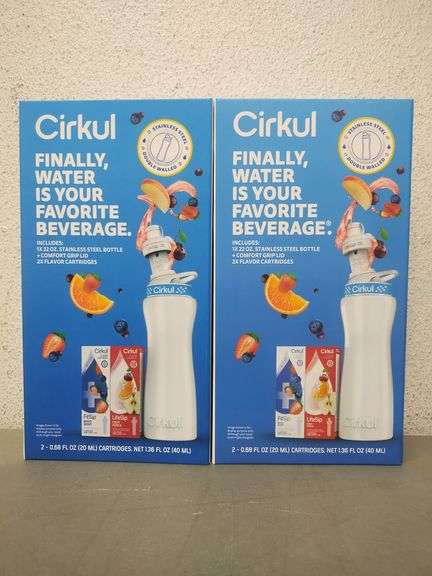 Cirkul Stainless Steel 22Oz Water Bottle And Flavor Cartridges, Set Of 2 | Open Box | (See Condition Notes)