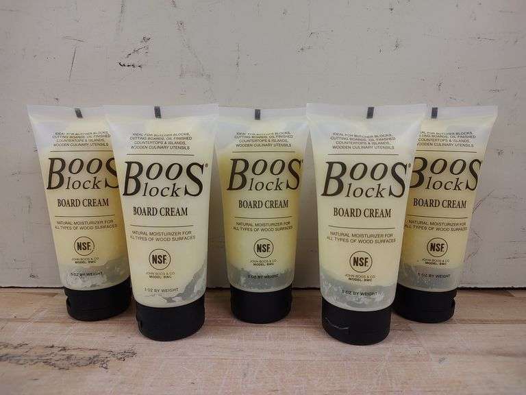 BOOS BLOCK Board Cream w/Beeswax: Wood Moisturizer. 5oz ea. - 5ct | Like New